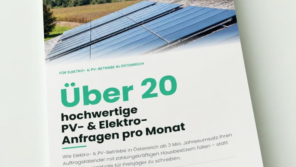 Über 20 hochwertige PV- & Elektro-Anfragen pro Monat